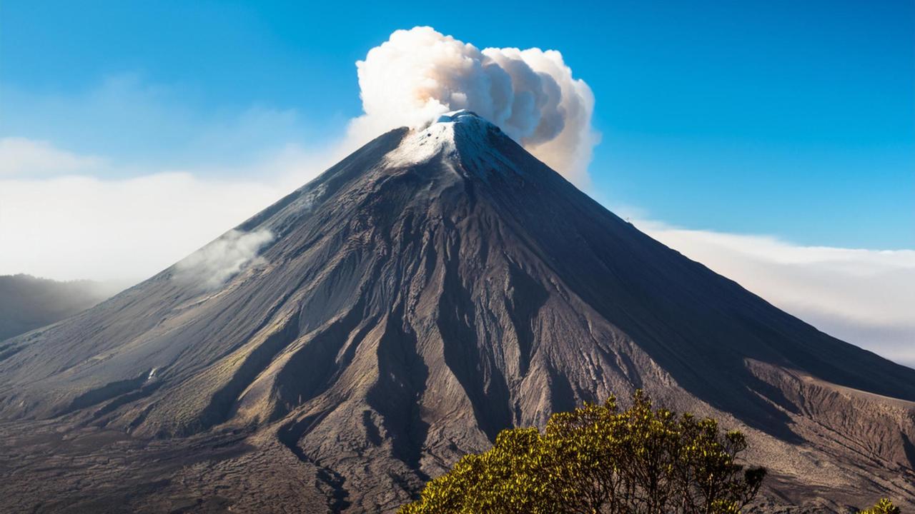 A volcanic eruption